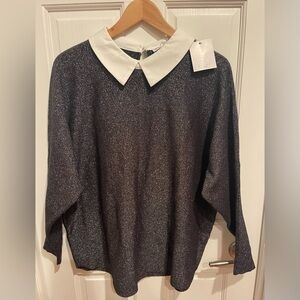 Sioni Milano Black and White Shimmer Sweater